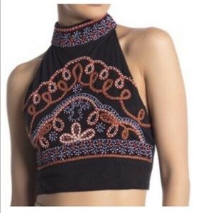 Free People crop top - hand beaded and NWT!!